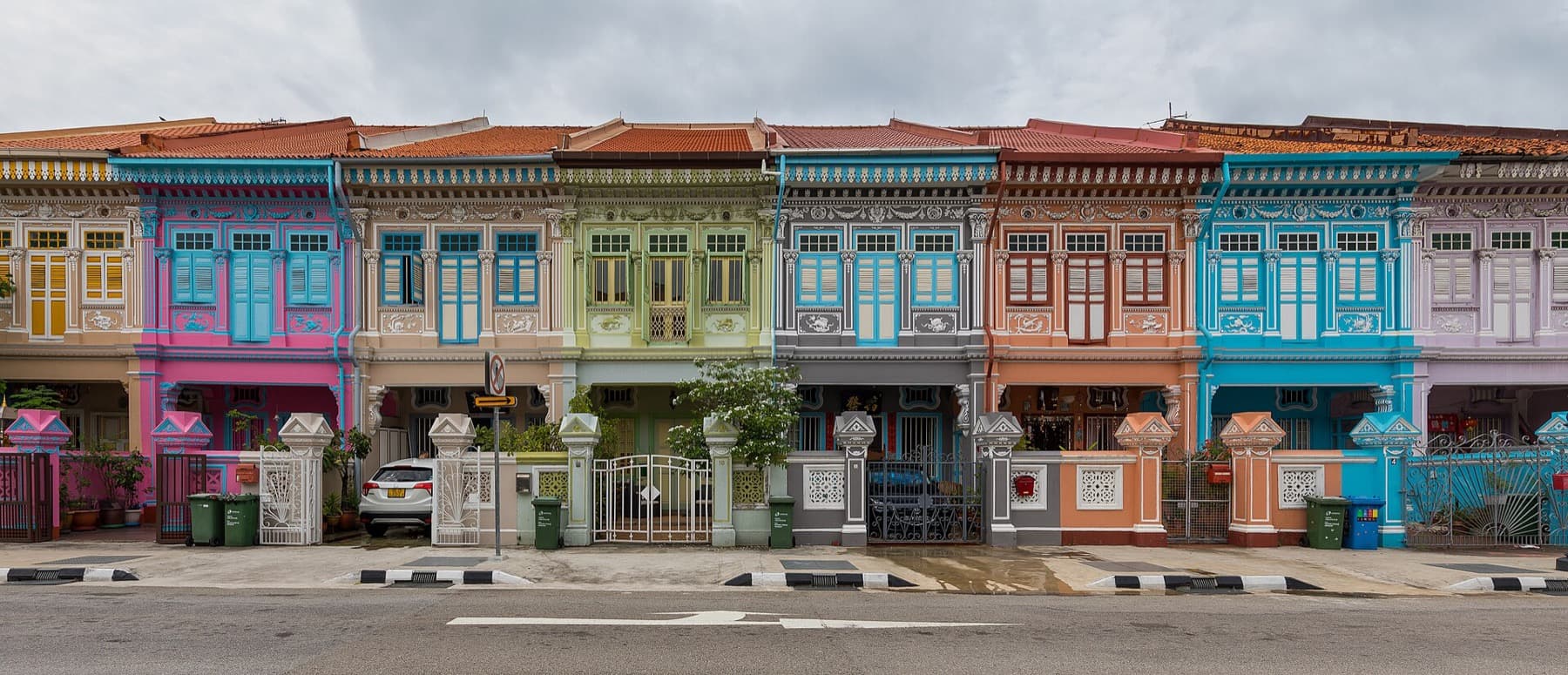 Colorful Peranakan shophouses