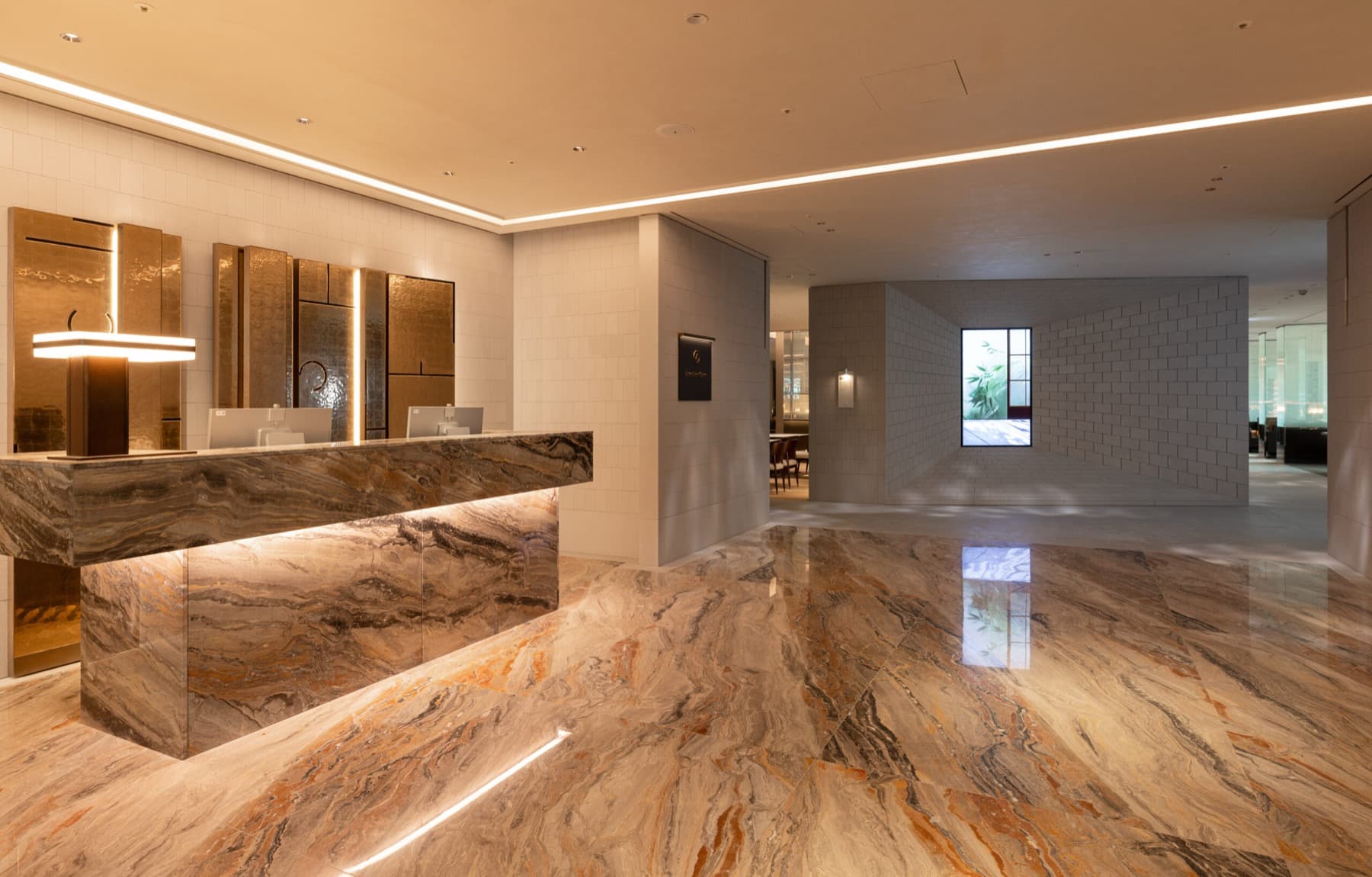 Reception desk of Korean Air’s Prestige Class lounge at Incheon Terminal 2