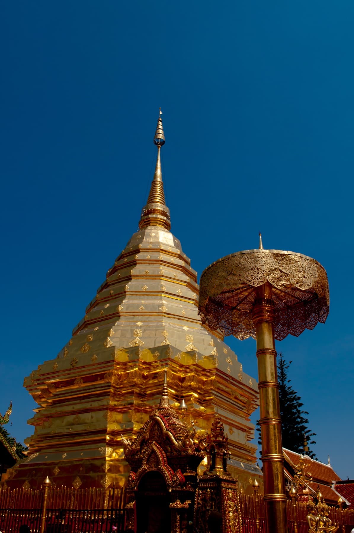 Golden chedi at Wat Phra That Doi Suthep above Chiang Mai