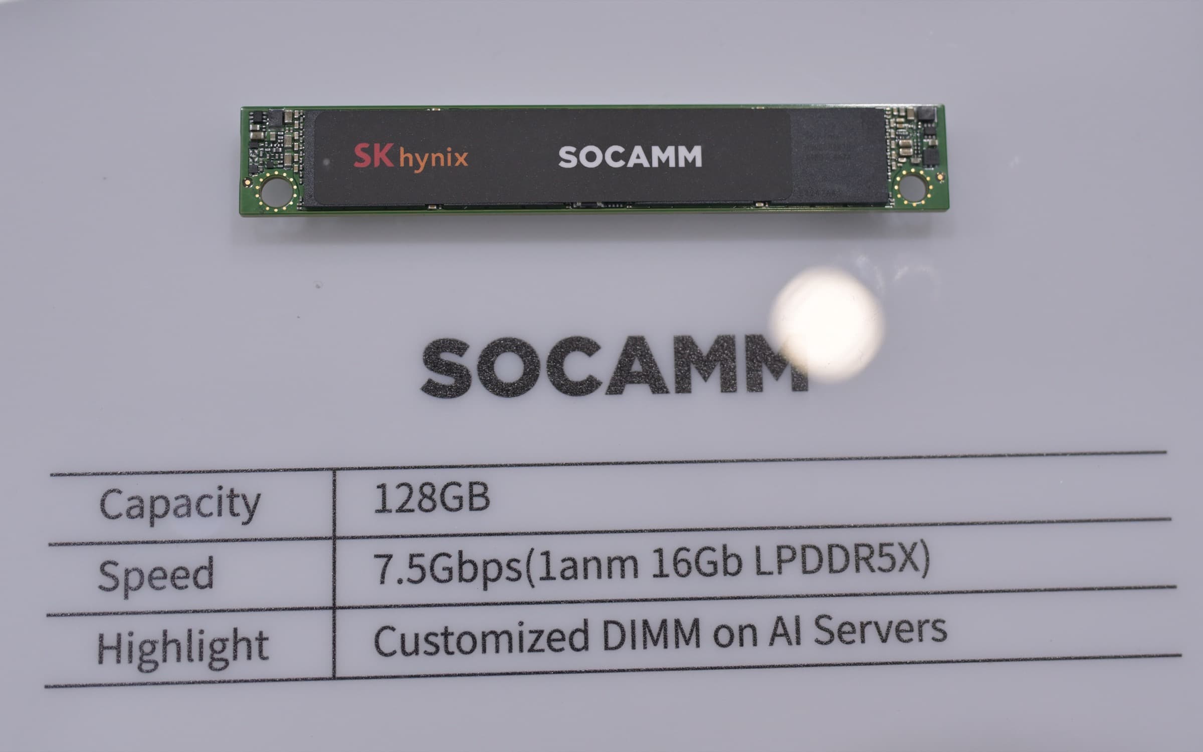 SK hynix SOCAMM memory module displayed at Computex 2025 — Korea Just Pre-Sold $950 Billion of Memory