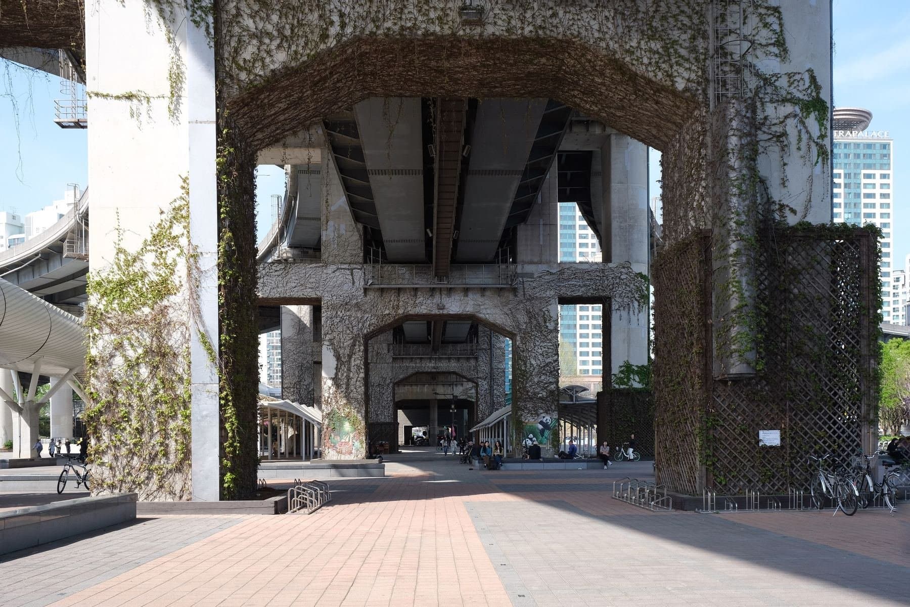 Plaza under the bridge at Ttukseom Hangang Park near Seongsu, Seoul — After the K-Drama: How to Do Seoul Without the Set-Jet Checklist