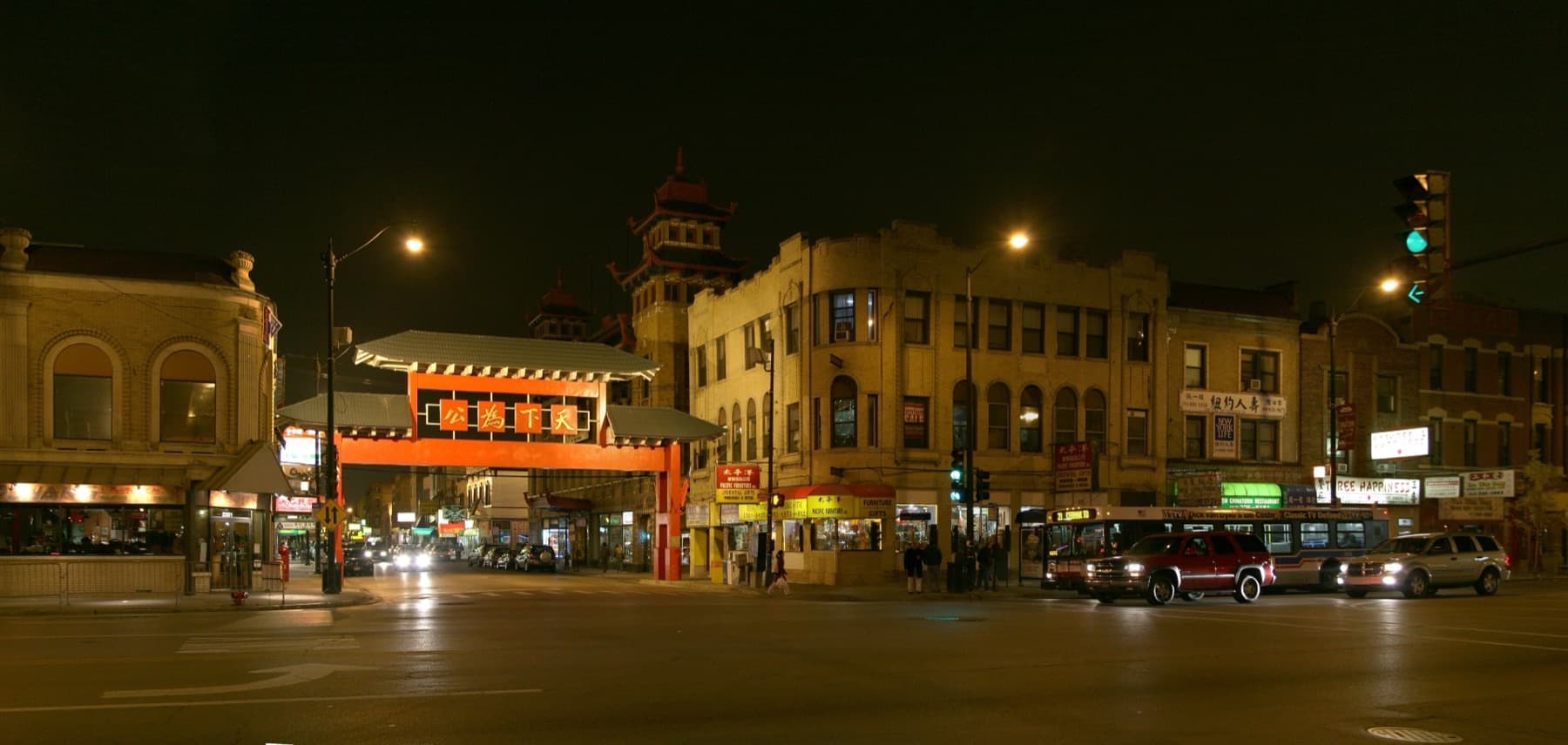 The Chinatown Gate on Wentworth Avenue in Chicago