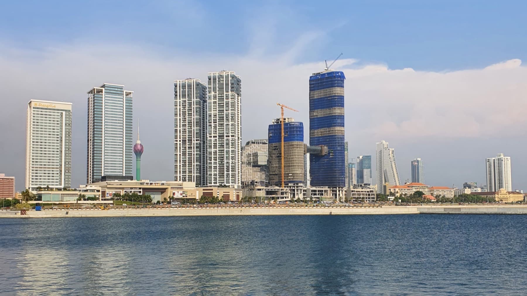 Colombo skyline with high-rises under a clear sky