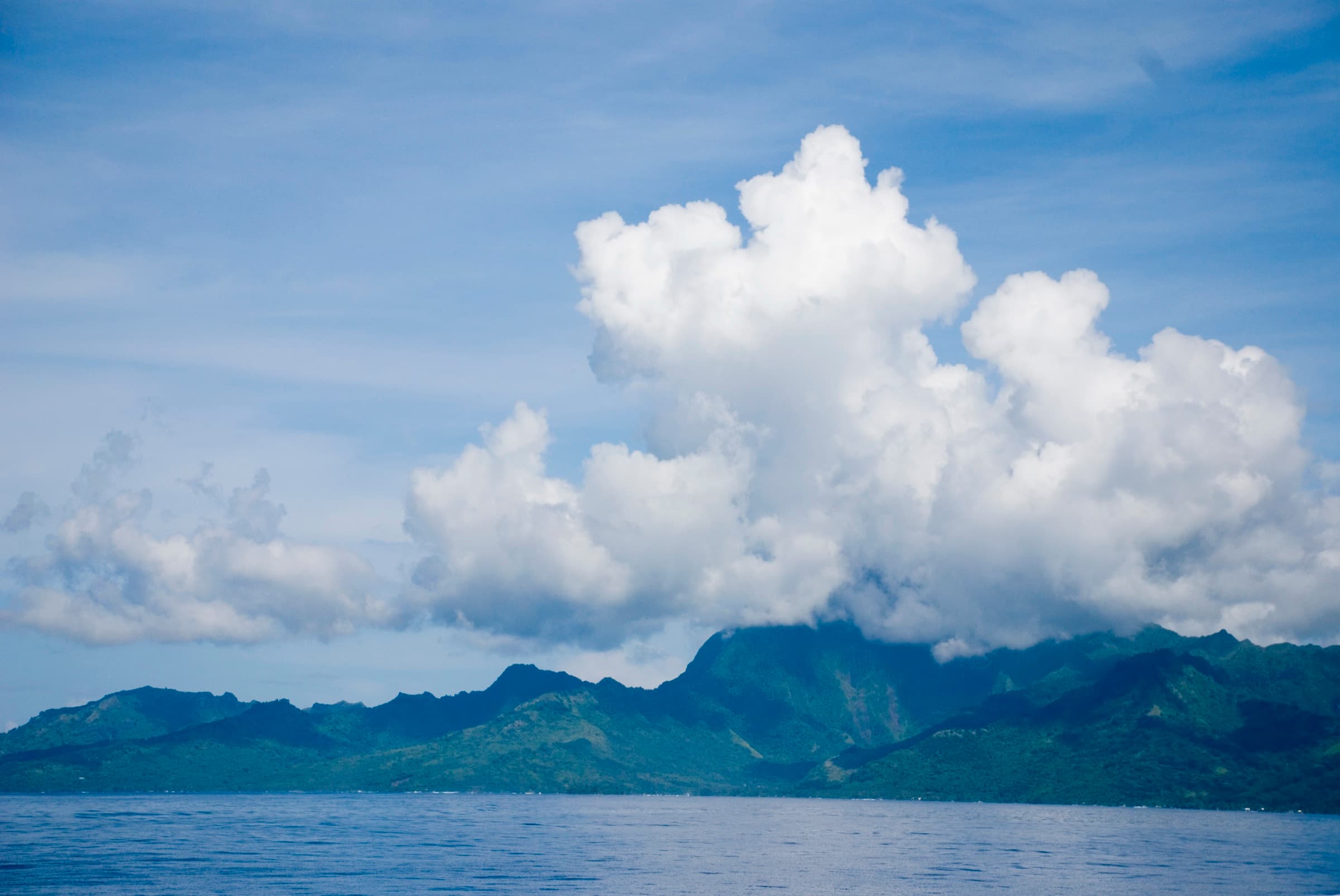 Moorea’s mountains seen from the sea