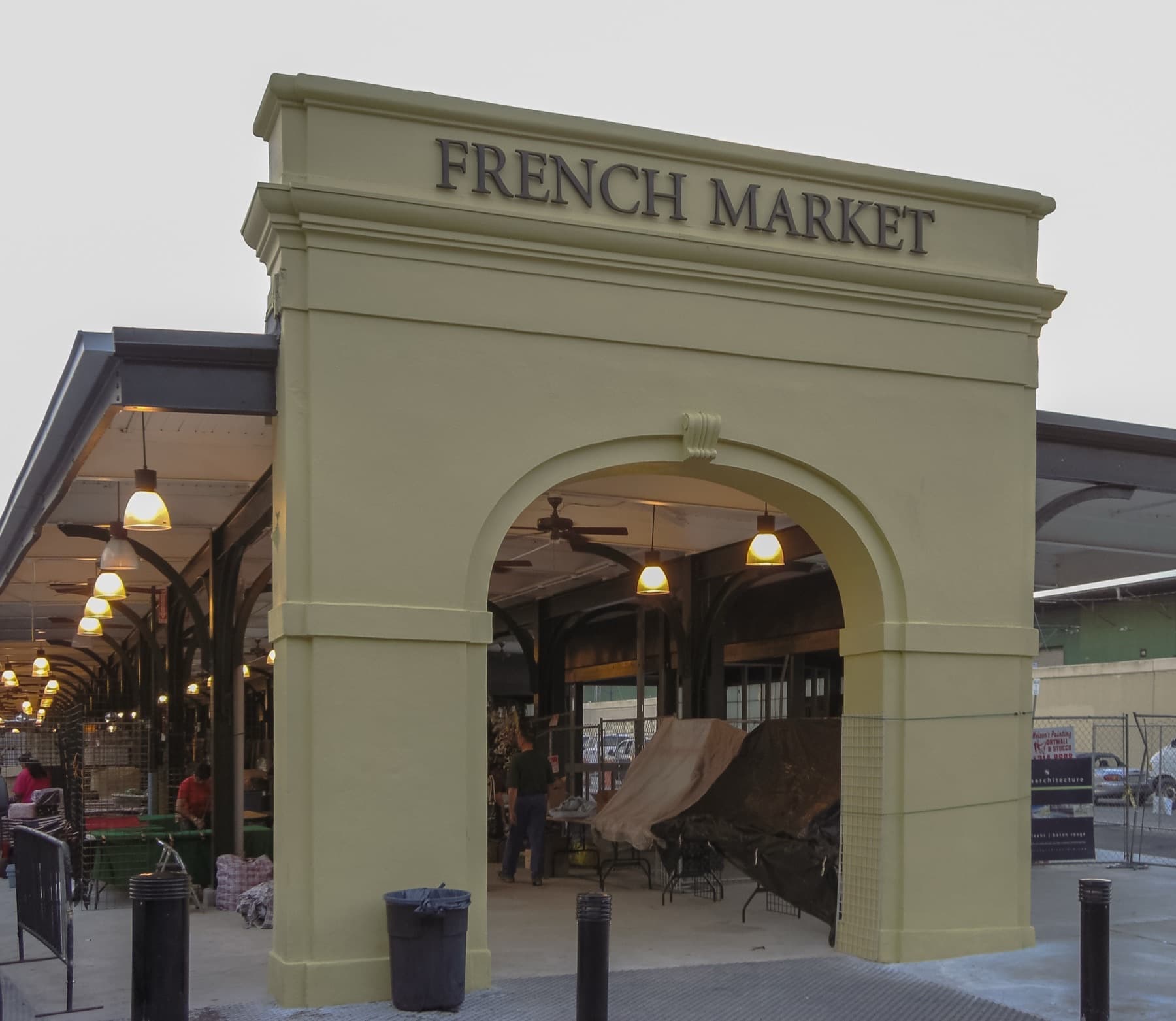 French Market arcade and stalls in New Orleans