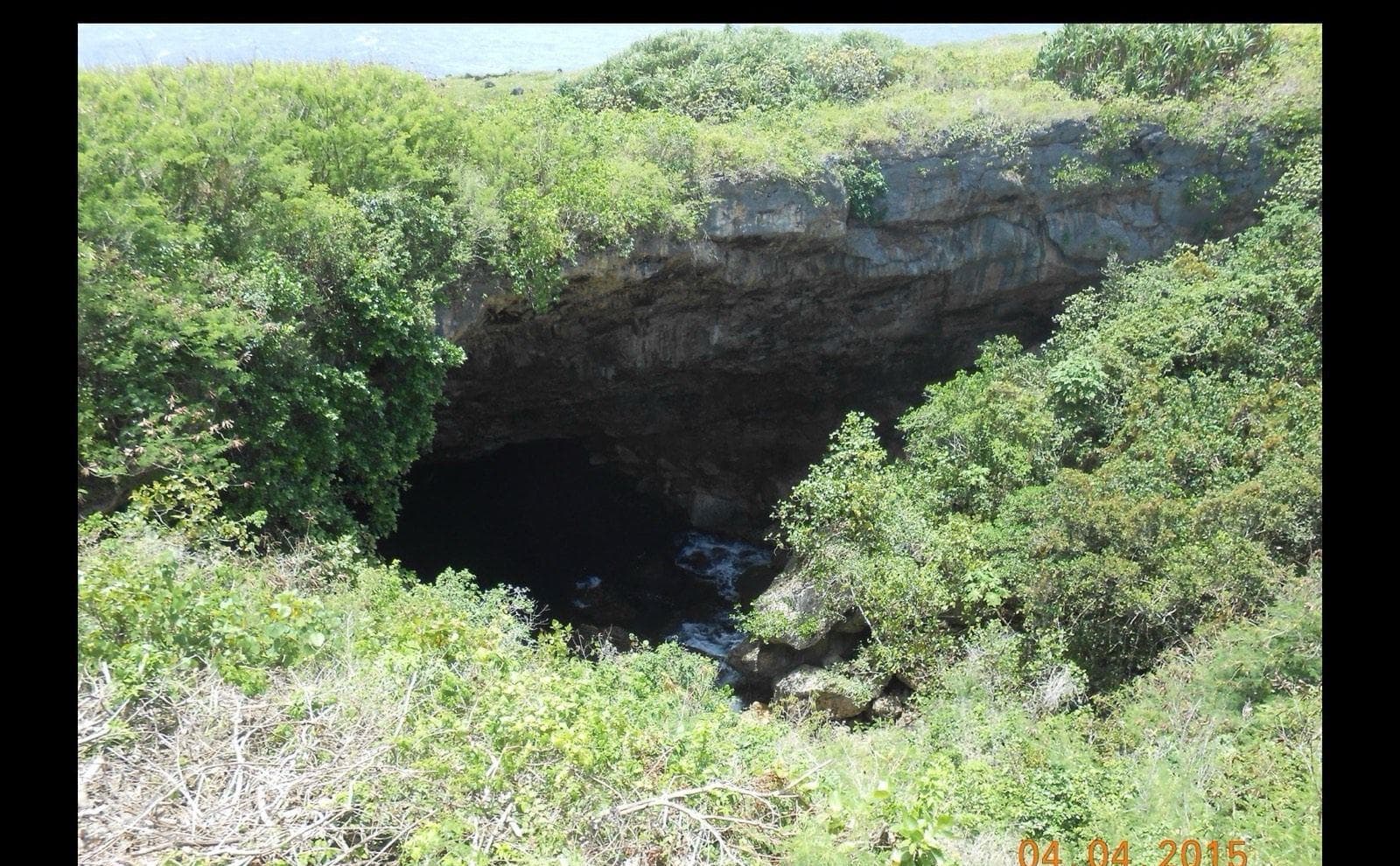 The Grotto sea cavern from above, Saipan