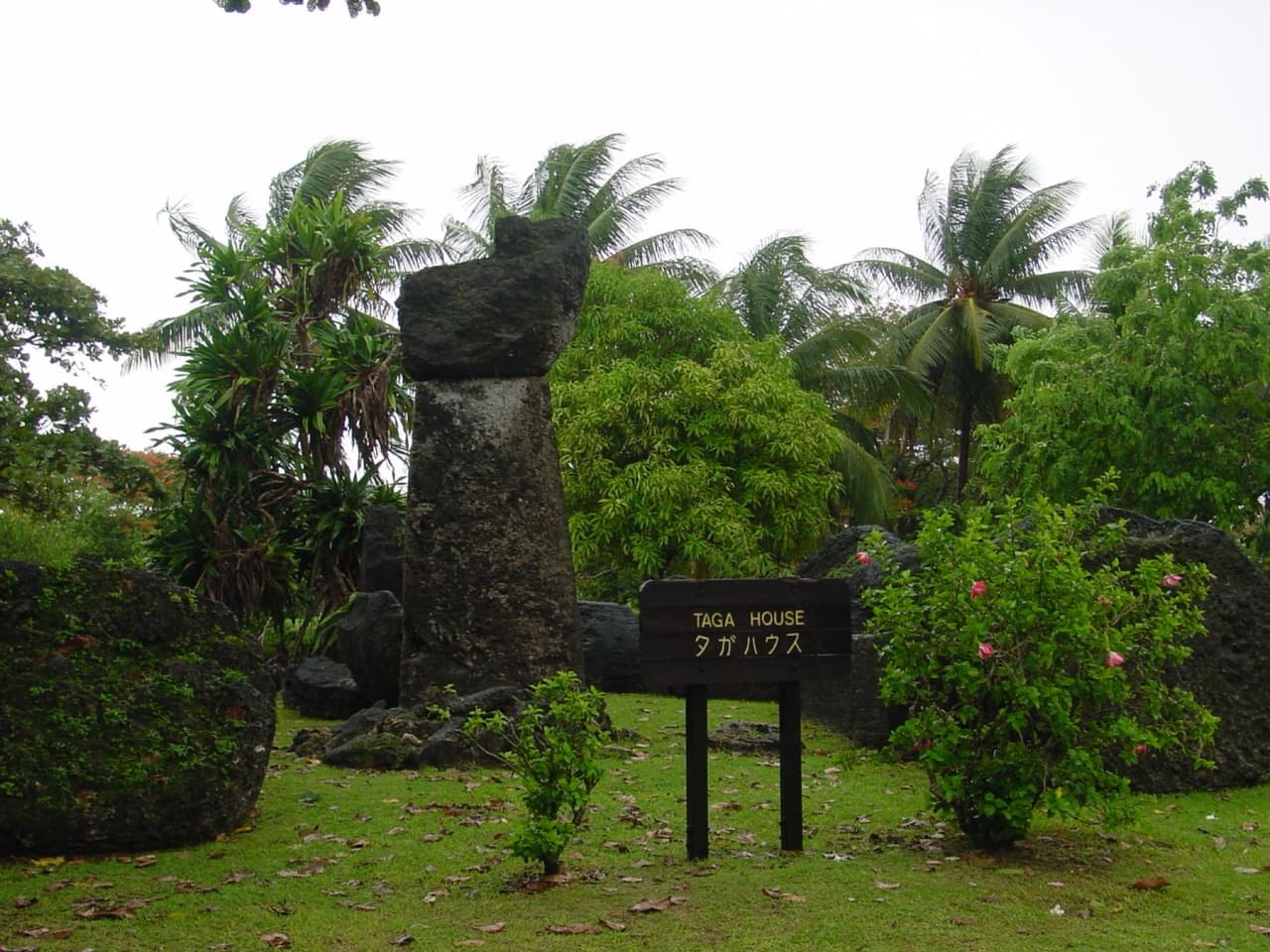 Standing latte stone at House of Taga, Tinian