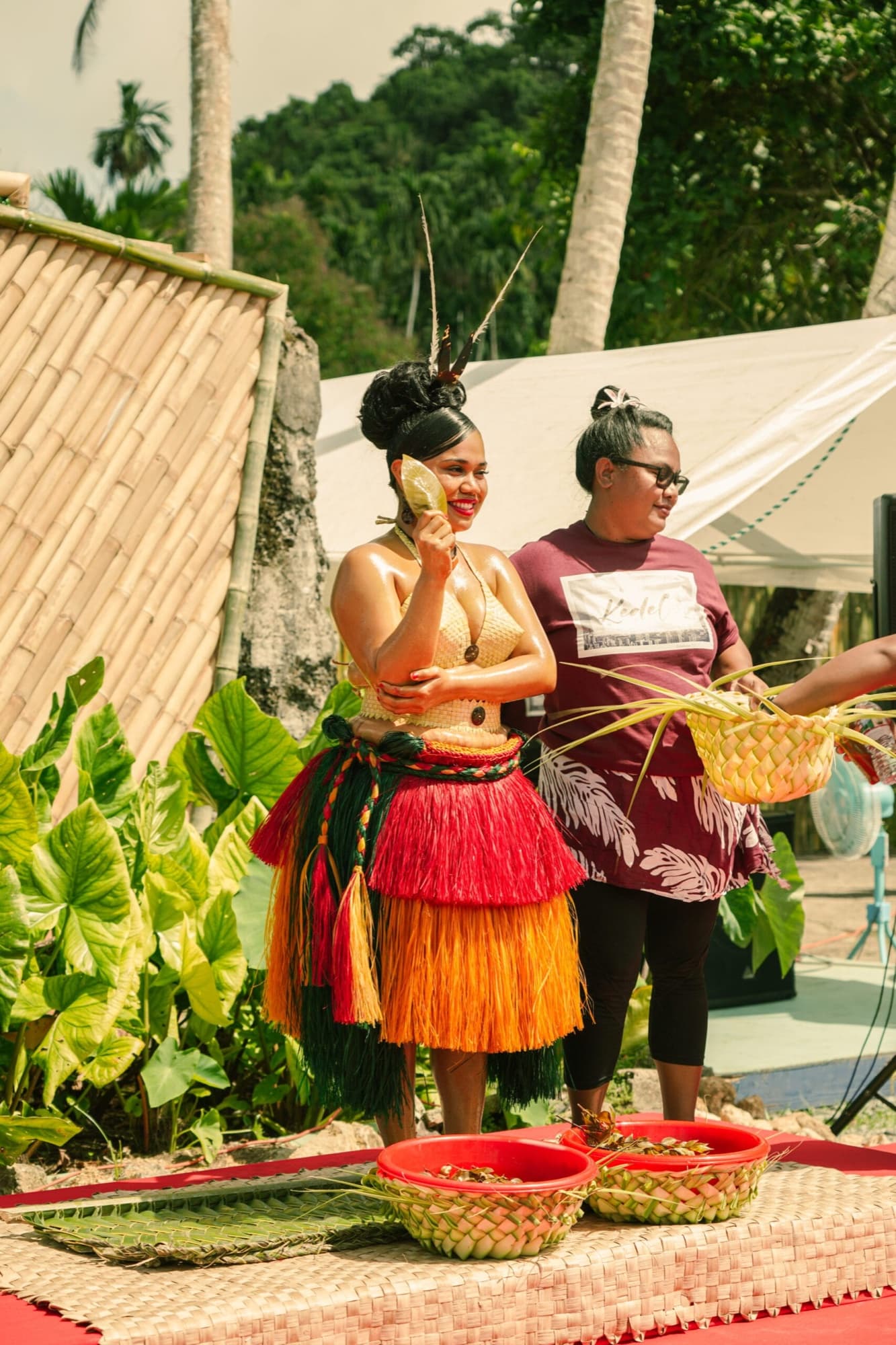 Palauan woman in traditional ceremonial attire