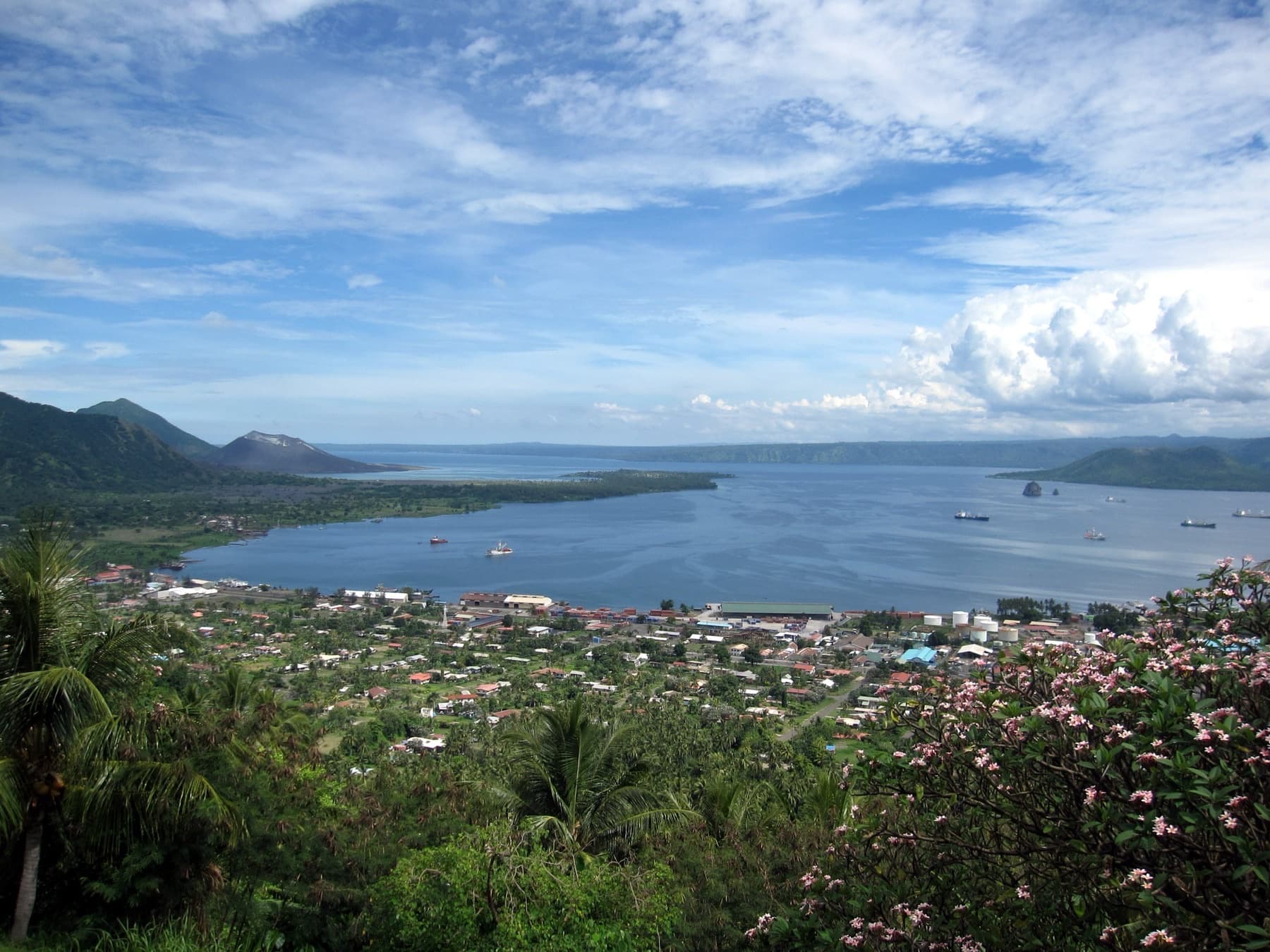 Rabaul harbor and caldera viewed from the Vulcanology Observatory, Papua New Guinea