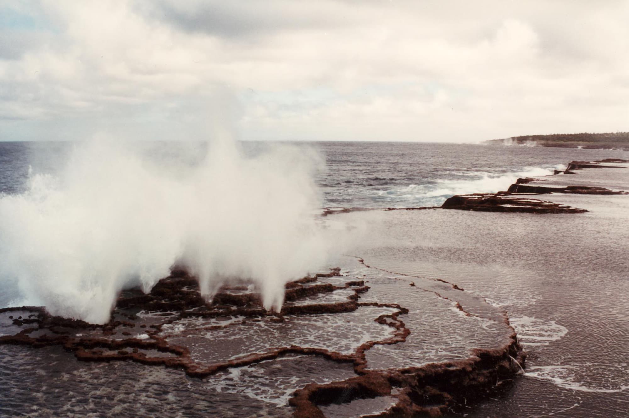 Mapuʻa ʻa Vaea coastal blowholes on Tongatapu, Tonga