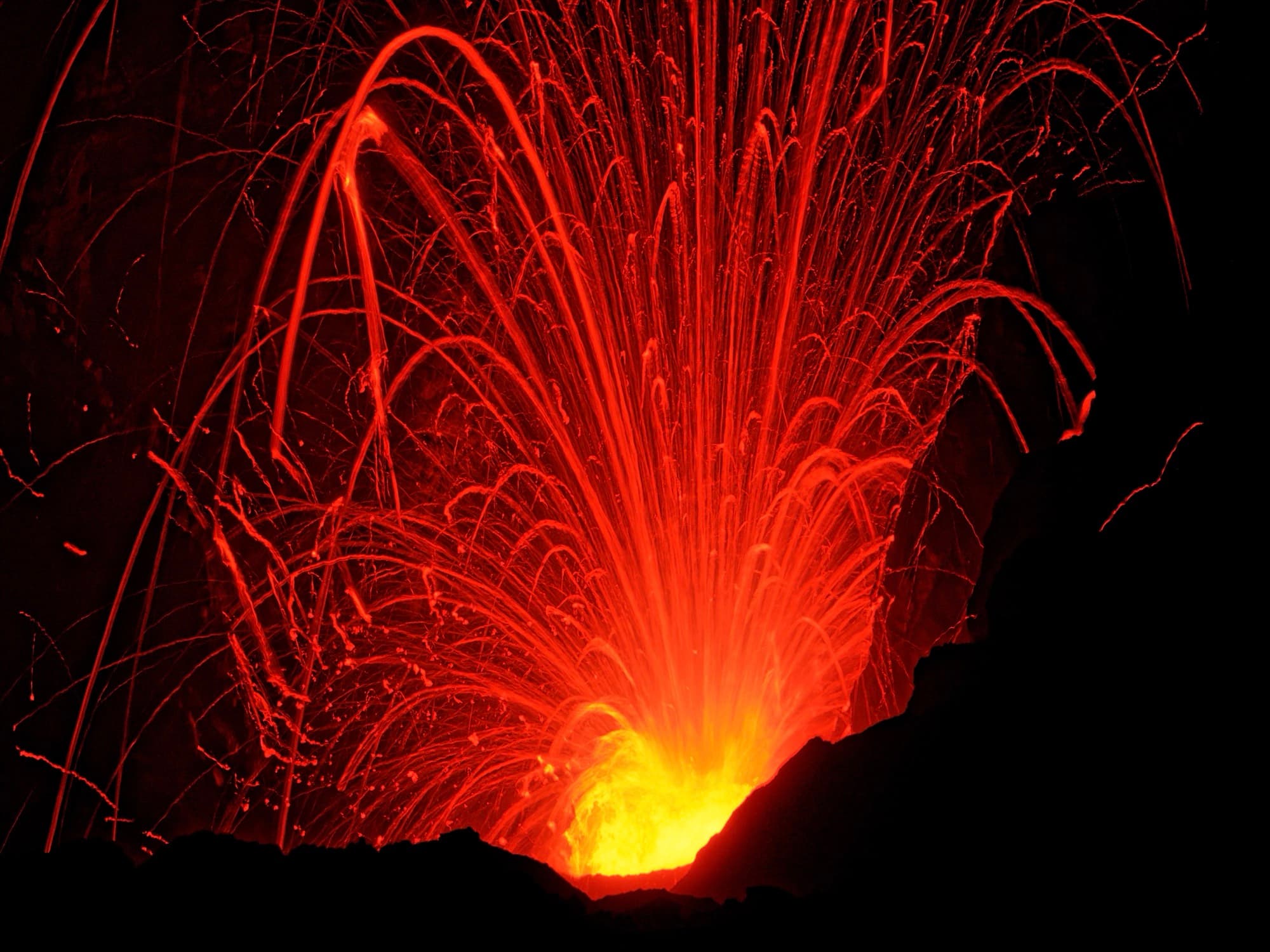 Lava trails on the ash plain below Mount Yasur, Tanna, Vanuatu
